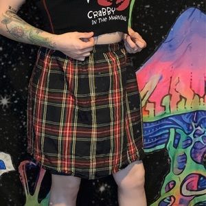 Vintage 80s/90s J.Crew UK Plaid Skirt with black slip underneath